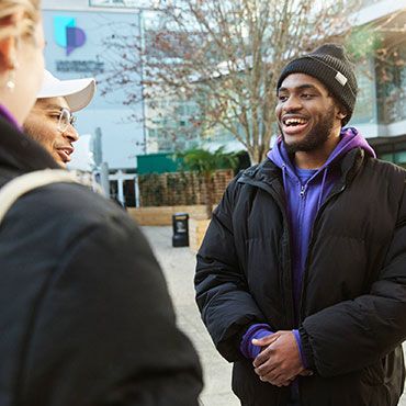 Students socialising on campus