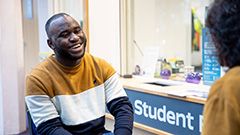 Student talking with advisor