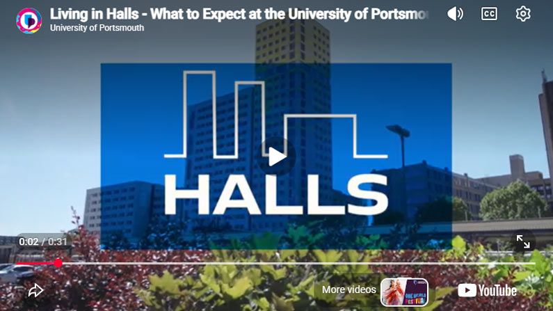 Play Video - Living in Halls - What to Expect at the University of Portsmouth